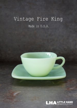 画像: U.S.A. vintage ヴィンテージ 【Fire-king】 ファイヤーキング ジェダイ チャーム カップ＆ソーサー 1950－56's