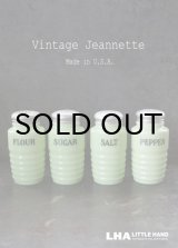 画像: 【RARE】U.S.A. vintage 【Jeannette】アメリカヴィンテージ ジャネット ライトジェード・シェイカー 4個SET FLOUR SUGAR SALT PEPPER 1930-40's