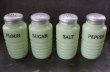 画像3: 【RARE】U.S.A. vintage 【Jeannette】アメリカヴィンテージ ジャネット ライトジェード・シェイカー 4個SET FLOUR SUGAR SALT PEPPER 1930-40's (3)