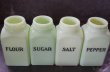 画像10: 【RARE】U.S.A. vintage 【Jeannette】アメリカヴィンテージ ジャネット ライトジェード・スクエアシェイカー 4個SET FLOUR SUGAR SALT PEPPER 1930-40's (10)