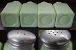 画像9: 【RARE】U.S.A. vintage 【Jeannette】アメリカヴィンテージ ジャネット ライトジェード・スクエアシェイカー 4個SET FLOUR SUGAR SALT PEPPER 1930-40's (9)