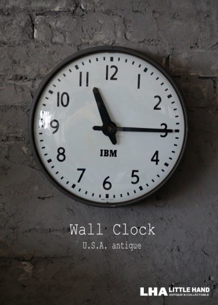 画像1: U.S.A. antique IBM wall clock アメリカアンティーク 掛け時計 ヴィンテージ スクール クロック 36cm インダストリアル 1950-60's (1)