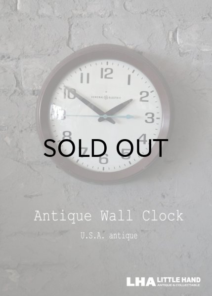 画像1: U.S.A. antique GENERAL ELECTRIC wall clock GE アメリカアンティーク ゼネラル エレクトリック 掛け時計 スクール ヴィンテージ クロック 26.5cm 1960-70's (1)