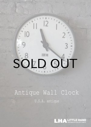 画像: U.S.A. antique IBM wall clock アメリカアンティーク 掛け時計 ヴィンテージ スクール クロック 36cm インダストリアル 1950-60's