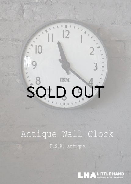 画像1: U.S.A. antique IBM wall clock アメリカアンティーク 掛け時計 ヴィンテージ スクール クロック 36cm インダストリアル 1950-60's (1)