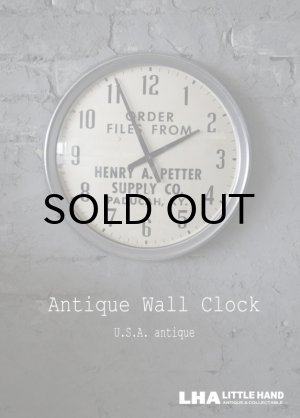 画像: 【RARE】U.S.A. antique SETH THOMAS wall clock 広告入 アメリカアンティーク 掛け時計 スクール ヴィンテージ クロック アドバタイジングクロック 36cm 1940-60's