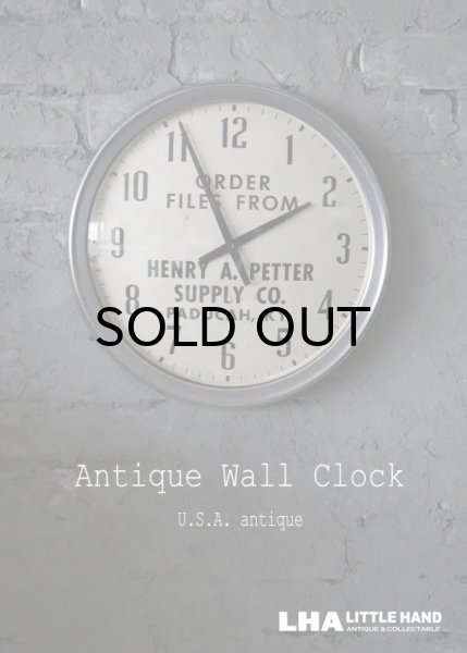 画像1: 【RARE】U.S.A. antique SETH THOMAS wall clock 広告入 アメリカアンティーク 掛け時計 スクール ヴィンテージ クロック アドバタイジングクロック 36cm 1940-60's (1)