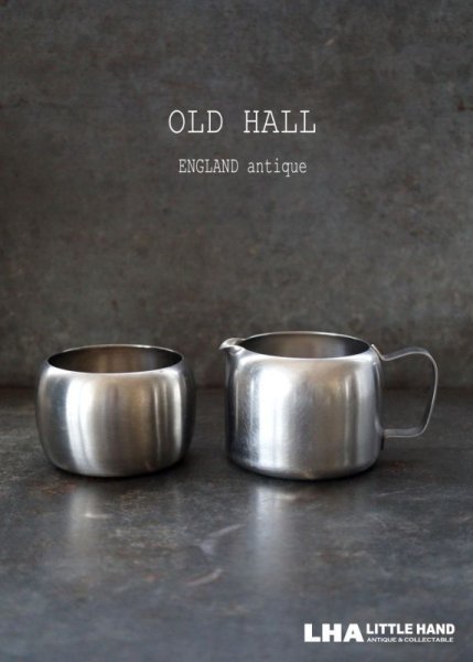 画像1: SALE【30%OFF】ENGLAND antique OLD HALL Connaught イギリスアンティーク オールドホール シュガーボウル 8oz＆ミルクジャグ 1/2pt　ヴィンテージ［マット仕上げ］ 1950-60's (1)