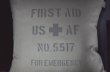 画像2: LHA オリジナルクッション ステンシル FIRST AID　カーキ (2)