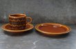 画像2: ENGLAND antique HORNSEA 【HEIRLOOM】 イギリスアンティーク ホーンジー エアルーム オータムブラウン カップ＆ソーサー＆ティープレート・ケーキプレート トリオ C&S ヴィンテージ 1970-80's (2)