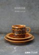 画像1: ENGLAND antique HORNSEA 【HEIRLOOM】 イギリスアンティーク ホーンジー エアルーム オータムブラウン カップ＆ソーサー＆ティープレート・ケーキプレート トリオ C&S ヴィンテージ 1970-80's (1)