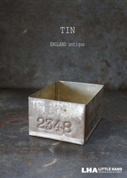 画像1: ENGLAND antique TEA TIN イギリスアンティーク ナンバー入 紅茶缶 サンプル ティン缶 ブリキ缶 1920-30's  (1)