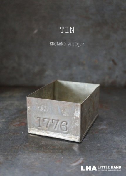 画像1: ENGLAND antique TEA TIN イギリスアンティーク ナンバー入 紅茶缶 サンプル ティン缶 ブリキ缶 1920-30's  (1)
