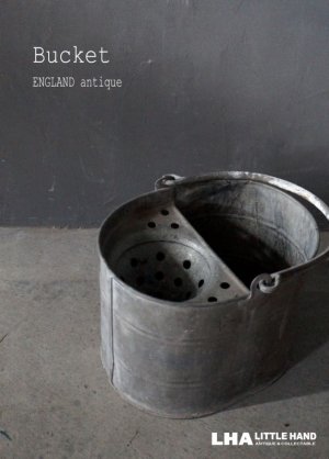 画像: ENGLAND antique Bucket イギリスアンティーク ブリキ バケツ モップバケツ ヴィンテージ 1970's 