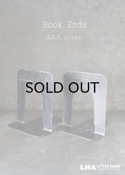 画像1: USA antique アメリカアンティーク GAYLORD社製 Book Ends ブックエンド 2点セット ブックスタンド 本立て ヴィンテージ メタル 1940-60's (1)