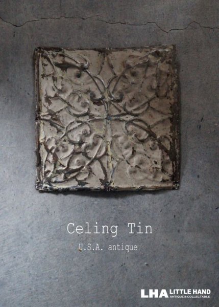 画像1: USA antique CEILING TIN シーリングティンパネル ティンパネル  1860-1940's (1)