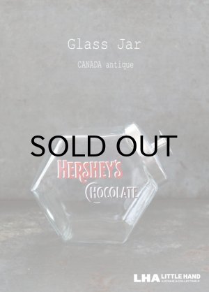画像: CANADA antique HERSHEY'S CHOCOLATE Glass Jar カナダアンティーク アドバタイジング ガラスジャー グラスキャニスターヴィンテージ 1960's