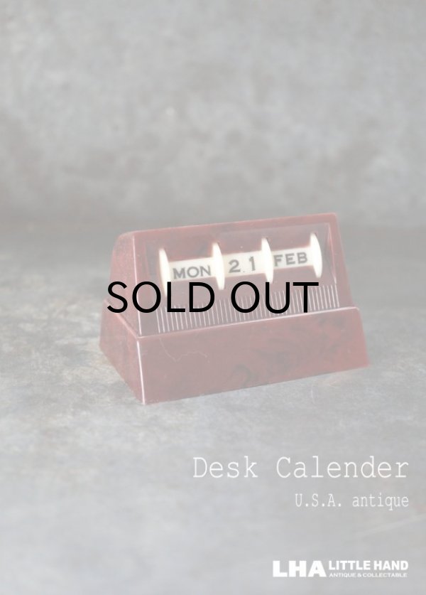 画像1: SALE【40%OFF】U.S.A. antique Desk Calender アメリカアンティーク 万年 ベークライト デスクカレンダー ヴィンテージ1950-60's 卓上 メカニカル カレンダー 暦