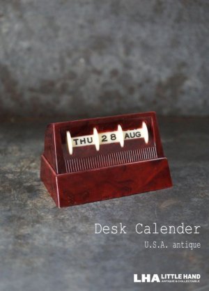 画像: SALE【30%OFF】U.S.A. antique Desk Calender アメリカアンティーク 万年 ベークライト デスクカレンダー ヴィンテージ1950-60's 卓上 メカニカル カレンダー 暦