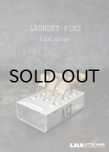 画像: U.S.A. antique LAUNDRY PINS (small) アメリカアンティーク ナンバー入ランドリーピン8本＆ケースセット セーフティピン ヴィンテージ 1960's 