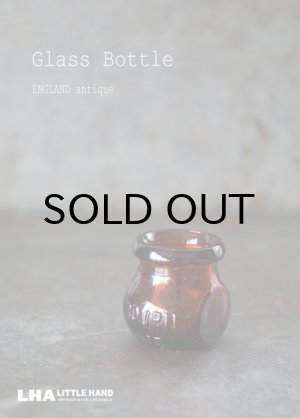 画像: ENGLAND antique BOVRIL 1/2oz イギリスアンティーク ボブリル ガラスボトル アンバーガラスボトル 瓶 1920-30's