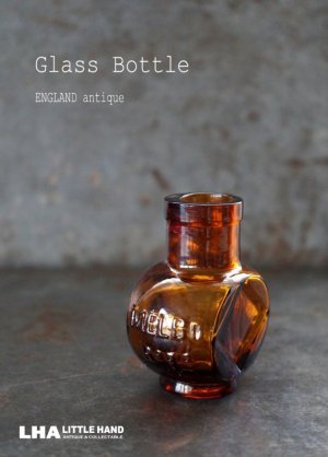 画像: ENGLAND antique MELBO 2oz イギリスアンティーク  ガラスボトル アンバーガラスボトル 瓶 1900-20's