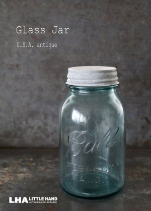 画像: USA antique アメリカアンティーク BALL ジャー ガラスジャー (Ｍ) メイソンジャー保存瓶 ヴィンテージ ガラス瓶 1923-33's