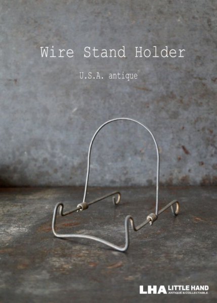画像1: USA antique Wire Stand Holder アメリカアンティーク ワイヤ スタンドホルダー(S) ヴィンテージ ブックスタンド プレートスタンド 1970-80's (1)