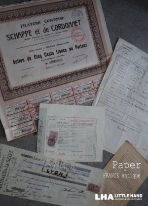 画像: FRANCE antique Paper 5set フランスアンティーク ペーパーセット 古い紙 5枚セット 1920-40's