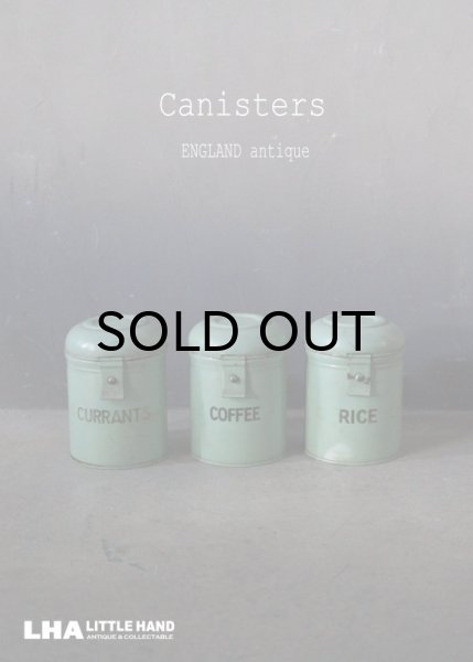 画像1: ENGLAND antique Canisters イギリスアンティーク キャニスター 缶 3SET 1920-50's (1)