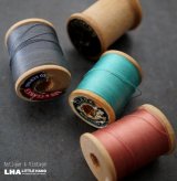 画像: U.S.A. antique Wooden Spools アメリカアンティーク 木製スプール 糸巻き 糸 4個セット  ヴィンテージ 1950-70's