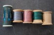 画像2: U.S.A. antique Wooden Spools アメリカアンティーク 木製スプール 糸巻き 糸 5個セット  ヴィンテージ 1950-70's (2)