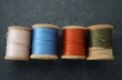 画像2: U.S.A. antique Wooden Spools アメリカアンティーク 木製スプール 糸巻き 糸 4個セット  ヴィンテージ 1950-70's (2)