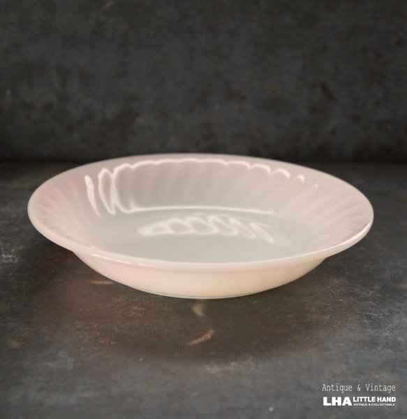画像1: U.S.A. vintage Fire-king Pink Soup Plate アメリカヴィンテージ ファイヤーキング ピンク スワール スーププレート 1949-62's (1)