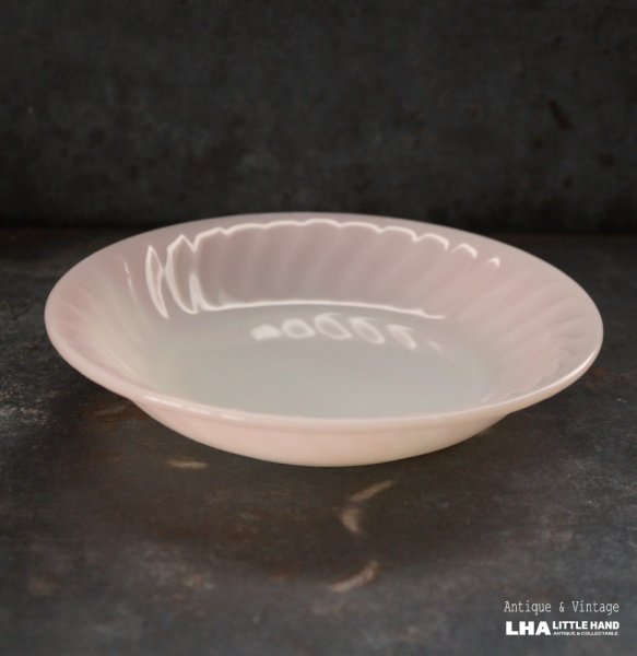 画像1: U.S.A. vintage Fire-king Pink Soup Plate アメリカヴィンテージ ファイヤーキング ピンク スワール スーププレート 1949-62's (1)