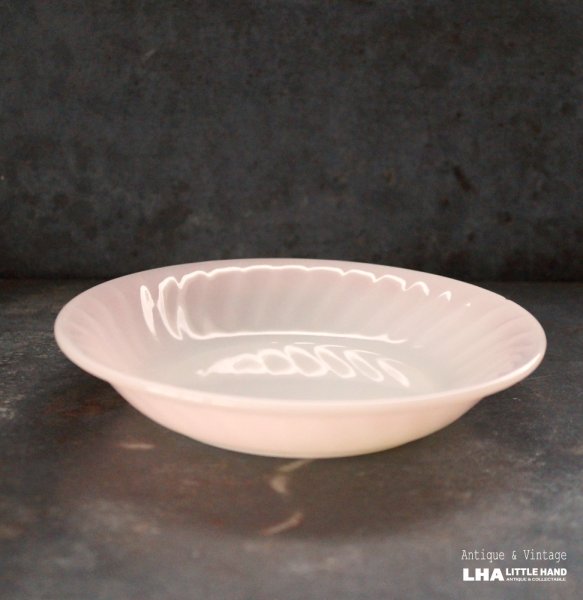 画像1: U.S.A. vintage Fire-king Pink Soup Plate アメリカヴィンテージ ファイヤーキング ピンク スワール スーププレート 1949-62's (1)