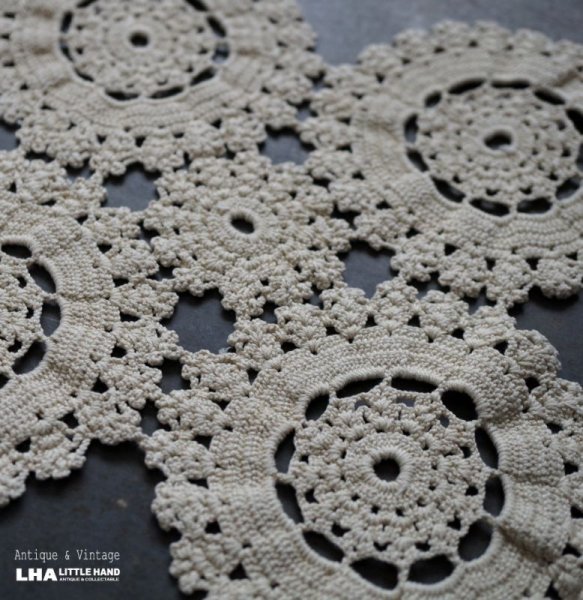 画像1: FRANCE antique Doily フランスアンティーク ドイリー クロシェ レース  ヴィンテージ 1950-70's (1)