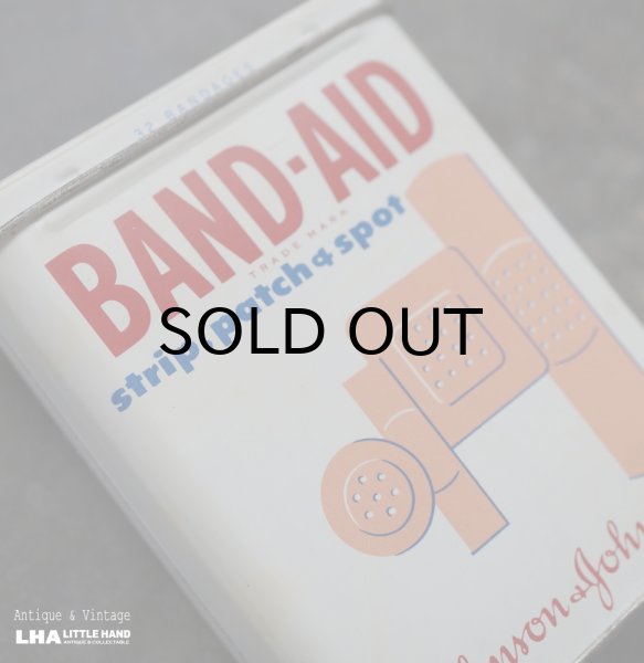 画像1: USA antique BAND-AID TIN アメリカアンティーク ジョンソン&ジョンソン BAND-AID バンドエイド缶 絆創膏 ヴィンテージ 1960-70's  (1)