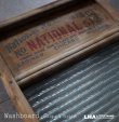 画像1: USA antique National Washboard glass アメリカアンティーク 木製・ガラス ウォッシュボード 洗濯板 ランドリー ヴィンテージ 1930-50's