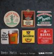 画像1: ENGLAND antique ADVERTISING Beer Mats イギリスアンティーク アドバタイジング ビアマット コースター 広告入り ヴィンテージ 6枚SET 1970-80's (1)