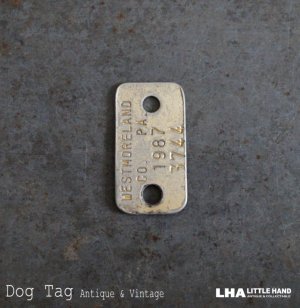 画像: U.S.A. antique Dog Tag アメリカアンティーク ヴィンテージ ドッグタグ 1987's ロゴ入り ナンバープレート ナンバータグ タグ