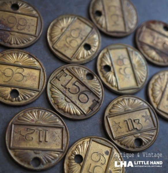 画像1: U.S.A. antique Number Tag アメリカアンティーク ナンバータグ ナンバープレート ブラス 真鍮 1940-60's  (1)