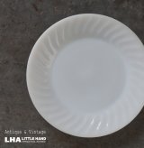 画像: U.S.A. vintage Fire-king White SWIRL Dinner Plate アメリカヴィンテージ ファイヤーキング ホワイト スワール ディナープレート 1951-60's