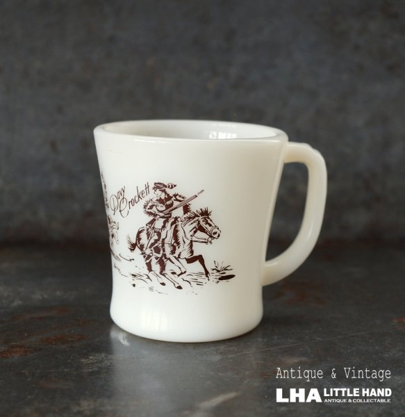 画像1: U.S.A. vintage Fire-king Mug Davy Crockett アメリカヴィンテージ ファイヤーキング  デイビークロケット 茶 マグ マグカップ 1950's (1)