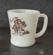 画像2: U.S.A. vintage Fire-king Mug Davy Crockett アメリカヴィンテージ ファイヤーキング  デイビークロケット 茶 マグ マグカップ 1950's (2)