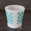 画像4: U.S.A. vintage Fire-king Mug Block Check アメリカヴィンテージ ファイヤーキング ブロックチェック 水色  マグ マグカップ 1951-60's (4)
