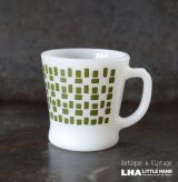 画像: U.S.A. vintage Fire-king Mug Random Mosaic アメリカヴィンテージ ファイヤーキング ランダムモザイク 緑  マグ マグカップ 1960-76's