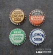 画像1: USA antique SODA Bottle Cap Magnets 4pcs アメリカアンティーク ボトルキャップ マグネット 4個SET ヴィンテージ 1950-70's (1)