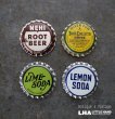 画像1: USA antique SODA Bottle Cap Magnets 4pcs アメリカアンティーク ボトルキャップ マグネット 4個SET ヴィンテージ 1950-70's (1)