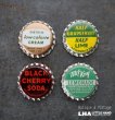 画像1: USA antique SODA Bottle Cap Magnets 4pcs アメリカアンティーク ボトルキャップ マグネット 4個SET ヴィンテージ 1950-70's (1)